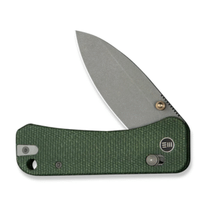 WEKNIFE Banter 2 Thumb Stud & Crossbar Lock Knife Green Canvas Micarta Handle