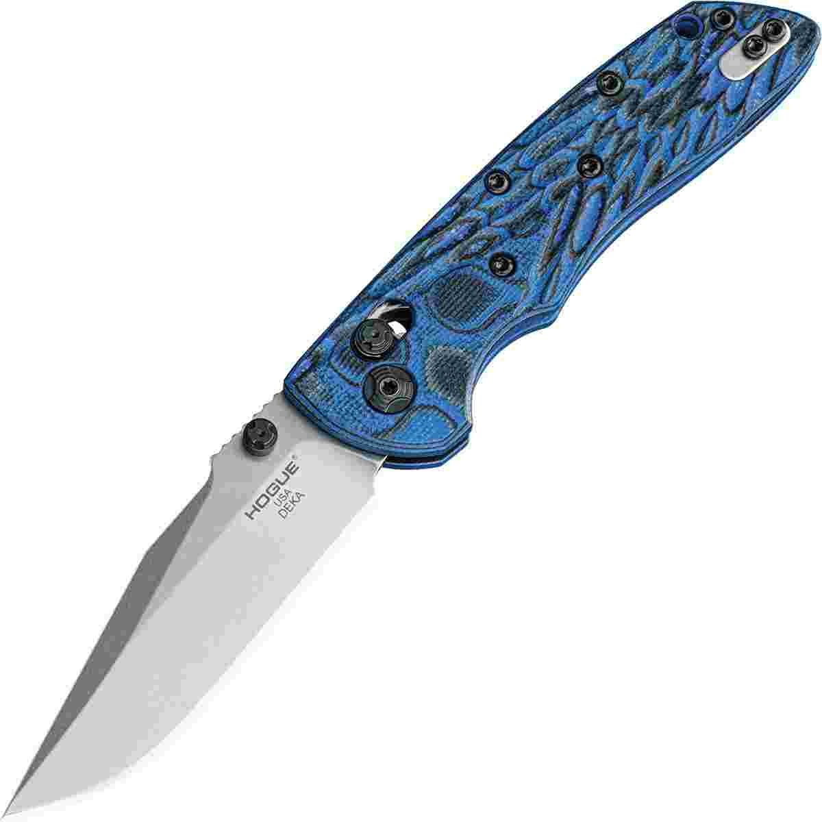 Hogue Deka 3.25" ABLE Lock Folder Clip Point Blade Tumble Finish G-10 Blu Lava 1 Hogue Deka 3.25" ABLE Lock Folder Clip Point Blade Tumble Finish G-10 Blu Lava