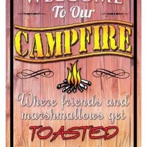 RIVERS EDGE SIGN 12"x17" - "WELCOME TO OUR CAMPFIRE"