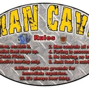 RIVERS EDGE SIGN 12"x17" - "MANCAVE RULES"