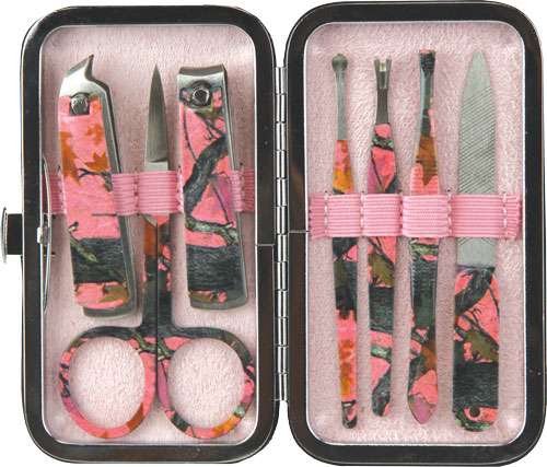 RIVERS EDGE WOMENS 7 PIECE - MANICURE SET PINK CAMO 1 RIVERS EDGE WOMENS 7 PIECE - MANICURE SET PINK CAMO