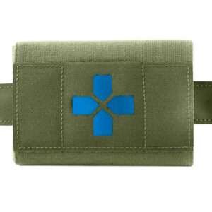 THE MICRO TRAUMA KIT NOW! COMPLETE KITS - BELT MOUNT, ADVANCED SUPPLIES, RANGER GREEN