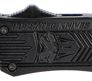 CobraTec Knives SBCTK1SDS CTK-1 Small 2.75" OTF Drop Point Part Serrated D2 Steel Blade/ Black Aluminum Handle Features Glass Breaker Includes Pocket Clip