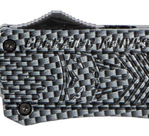 CobraTec Knives MSCFTK1MDS CTK-1  Medium 3" OTF Drop Point Part Serrated D2 Steel Blade/ Carbon Fiber Aluminum Handle Features Glass Breaker Includes Pocket Clip