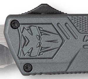 CobraTec Knives GYCTLWDNS Lightweight 3.25" OTF Drop Point Plain D2 Steel Blade/Gray Aluminum Handle Includes Pocket Clip