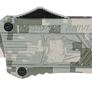 CobraTec Knives LADCCTK1LTNS CTK-1 Large 3.75" OTF Tanto Plain D2 Steel Blade/Army DigiCamo Aluminum Handle Features Glass Breaker Includes Pocket Clip