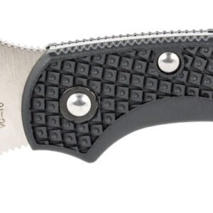 Spyderco C28FPWCBK2 Dragonfly 2 Lightweight 2.28" Folding Wharncliffe Plain VG-10 SS Blade Black Bi-Directional Texturing FRN Handle Includes Pocket Clip