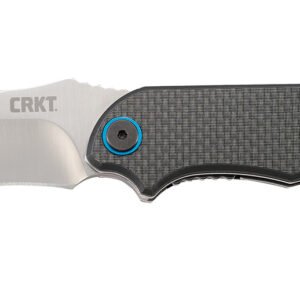 CRKT 7920 P.S.D. 3.63" Folding Plain Satin 4116 Stainless Steel Blade/ Black Carbon Fiber/G10 Handle Includes Pocket Clip