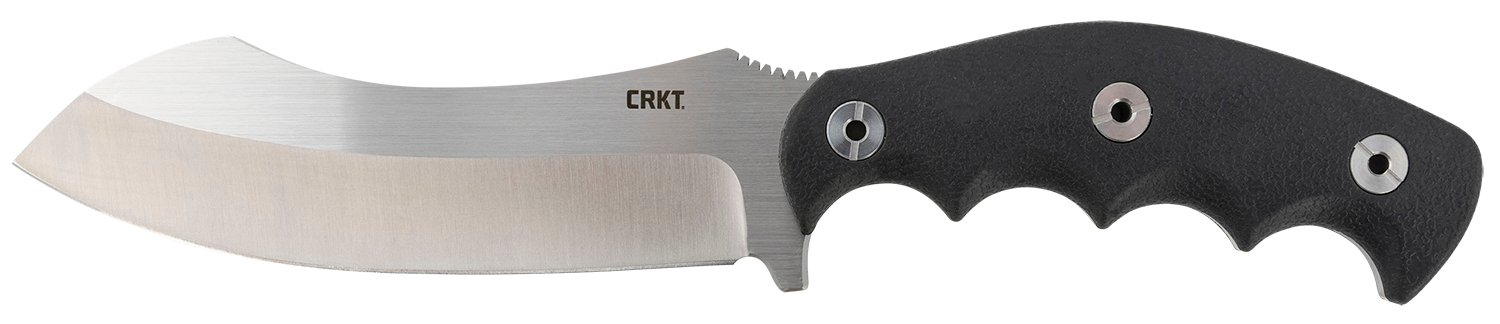 CRKT 2866 Catchall 5.51" Fixed Sheepsfoot Plain Brushed Satin 8Cr13MoV SS Blade/Black GRN w/Rubber Overlay Handle Includes Sheath