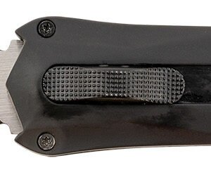 Steel River Knives A163BD Spartan 3.50" OTF Dagger Plain Black/Silver 440C SS Blade/ Black w/Carbon Fiber Inlay Aluminum Zinc Alloy Handle