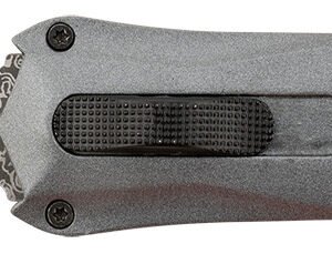 Steel River Knives A163BDD Spartan 3.50" OTF Dagger Plain Damascus 440C SS Blade/Gray w/Carbon Fiber Inlay Aluminum Zinc Alloy Handle