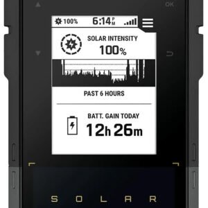 Garmin 0100278200 eTrex Solar GPS/Smart Features, 28MB Memory Black 2.20" Transflective/Monochrome Display, Compatible w/Garmin Explore App