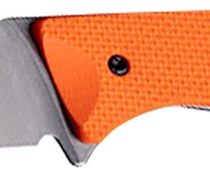 Hogue 35860 Extrak  3.30" Fixed Clip Point Plain Stone Tumbled CPM M4 Tool Steel Blade, Blaze Orange Textured G10 Scales Handle