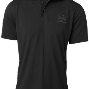 Glock AP96212 Glock Perfection Polo  Black Polyester Mesh Short Sleeve Medium