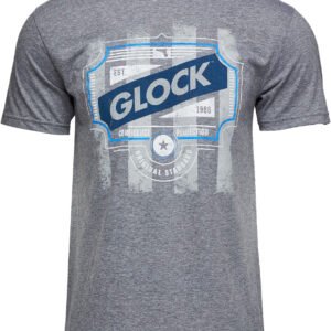 Glock AP96209 Blue Line Tee Gray Ringspun Cotton/Polyester Short Sleeve 2XL