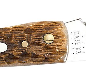 Case 00245 Sod Buster Jr. Plain Peach Seed Jigged Amber Bone Handle