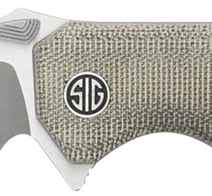 Sig Sauer Knives VA9GT Validus  3.78" Folding Modified Tanto Plain Dark Acid Stonewash/Satin M390 Steel Blade, 4.76" Green Canvas Micarta Handle