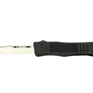 Steel River Knives MT616BULD2T MT616 Ultralight Mini 2.75" OTF Tanto Plain Polished D2 Steel Blade, 4.25" Black Aluminum Handle