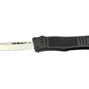 Steel River Knives MT616BULD2DP MT616 Ultralight Mini 2.75" OTF Drop Point Plain Polished D2 Steel Blade, 4.25" Black Aluminum Handle