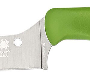 Spyderco K14PGN Z-Cut Pointed 4.40" Fixed Plain Stonewashed CTS BD1N SS Blade, Green Textured Polypropylene Handle