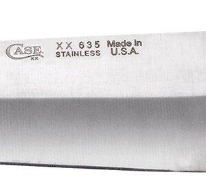Case 07316 Chef's  8" Fixed Plain Mirror Polished Tru-Sharp SS Blade, Walnut Handle