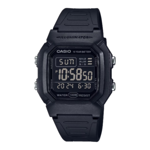 Classic Digital Watch w/ Blackout Dial, Dual Time & 5 Alarms