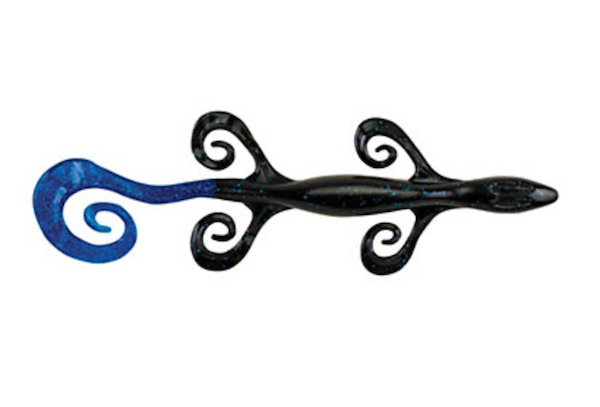 PWRBAIT LIZARD 6" BLACK-BLUE 9PK