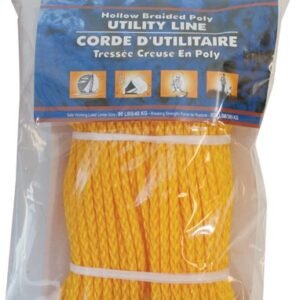 SS HOLLOW BRAID ROPE 1/4"x100' YEL