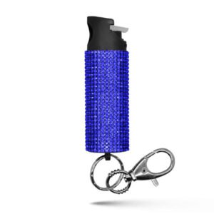 PEPPER SPRAY KEYCHAIN WITH RHINESTONES - BLUE