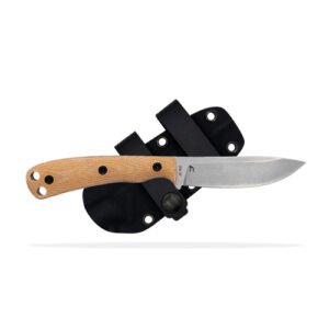SKT ASCENT KNIFE - BROWN BURLAP, DROP POINT, PLAIN EDGE, 3.6" BLADE, MICARTA HANDLE