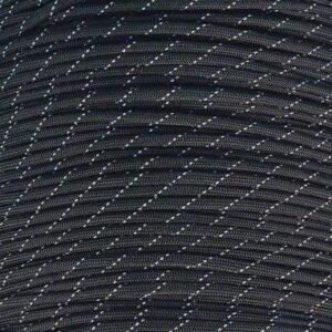 Mero 550 Paracord - 100' 550 lb Black 3 Reflctive Trac