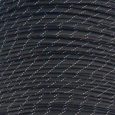 Mero 550 Paracord - 100' 550 lb Black 3 Reflctive Trac