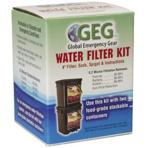 GEG WATER FILTER KIT W/4''FILTER SOCK, SPIGOT & INSTRUCTIONS