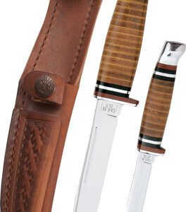 CASE KNIVES LEATHER HUNTER TWO - KNIFE SET & LEATHER SHEATH