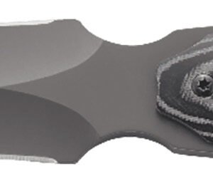 CRKT 2075 Shrill 4.77" Fixed Plain Dual-Edge Gray TiN 8Cr13MoV SS Blade/ Black/Gray SS w/Resin Fiber Overlay Handle Includes Sheath