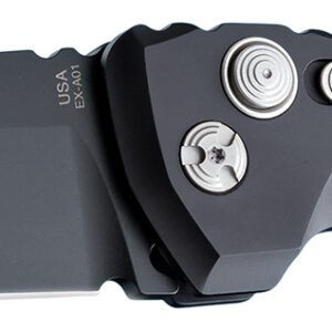 Hogue 34110 EX-A01  4" Folding Drop Point Plain Black Cerakote 154CM SS Blade/Matte Black w/Fluted texture Aluminum Handle