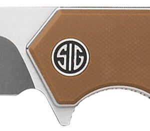 Sig Sauer Knives TS8SBRN Tsuru  3.30" Folding Tanto Plain Satin 154CM SS Blade, 4.20" Coyote Brown G10 Handle