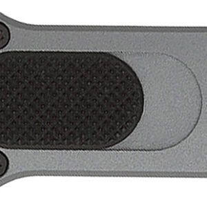 CobraTec Knives CALI952GRYDNS California 952 *CA Compliant 1.75" OTF Drop Point Plain Black Stonewashed D2 Steel Blade, 3" Gray Anodized Aluminum Handle