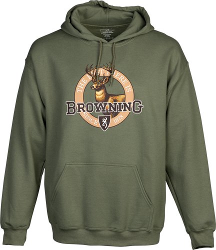 BROWNING HOODIE VINTAGE EMBLEM - WHITETAIL GREEN LARGE - Image 2