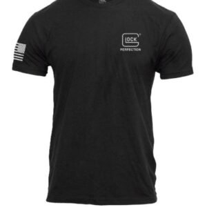GLOCK PERFECTION FLAG TEE - SHORT SLEEVE T SHIRT LG BLACK